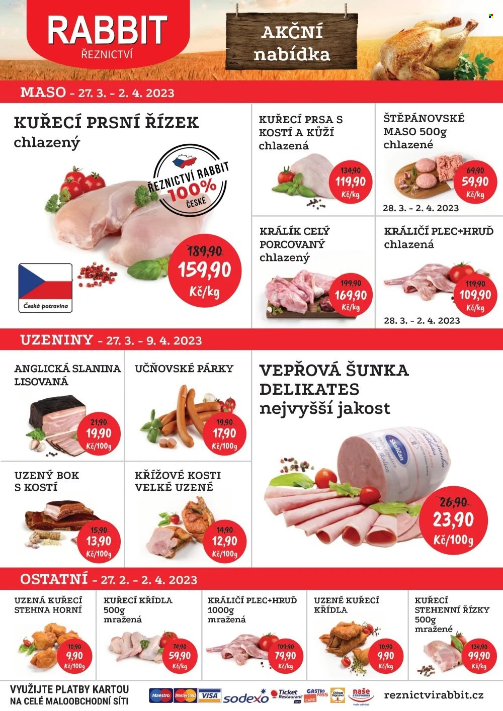 Leták RABBIT řeznictví - 27.3.2023 - 2.4.2023. Strana 1