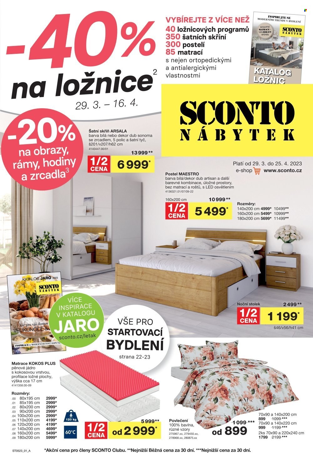 Leták SCONTO NÁBYTEK - 29.3.2023 - 25.4.2023. Strana 1