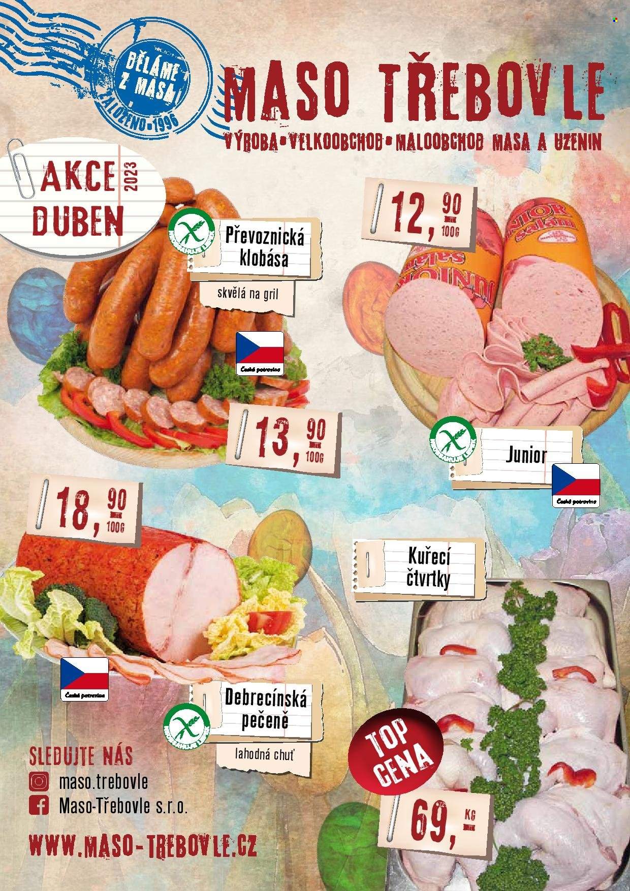 Leták Maso Třebovle - 1.4.2023 - 30.4.2023. Strana 1