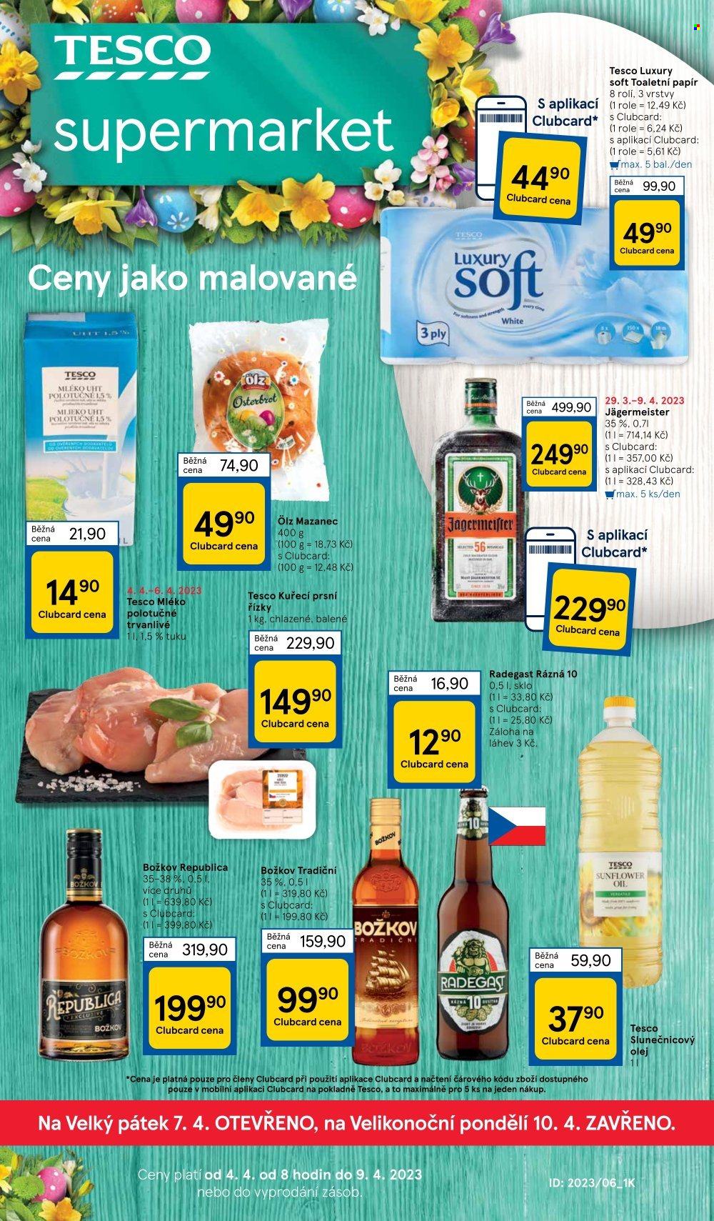 Leták TESCO supermarket - 4.4.2023 - 9.4.2023. Strana 1