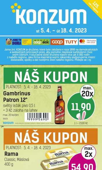 Leták Konzum - 5.4.2023 - 18.4.2023.