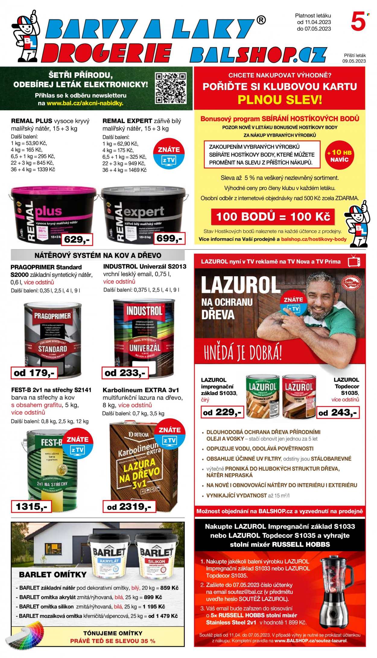 Leták Barvy a laky drogerie - 11.4.2023 - 7.5.2023. Strana 1
