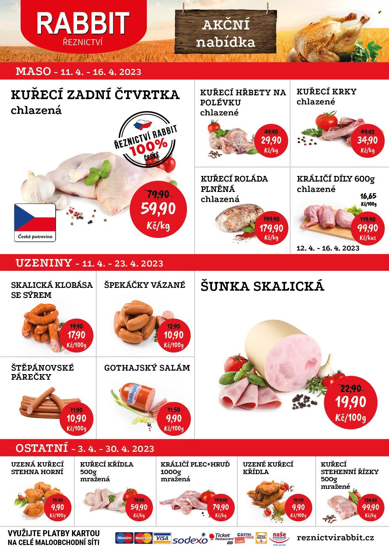 Leták RABBIT řeznictví - 11.4.2023 - 16.4.2023. Strana 1