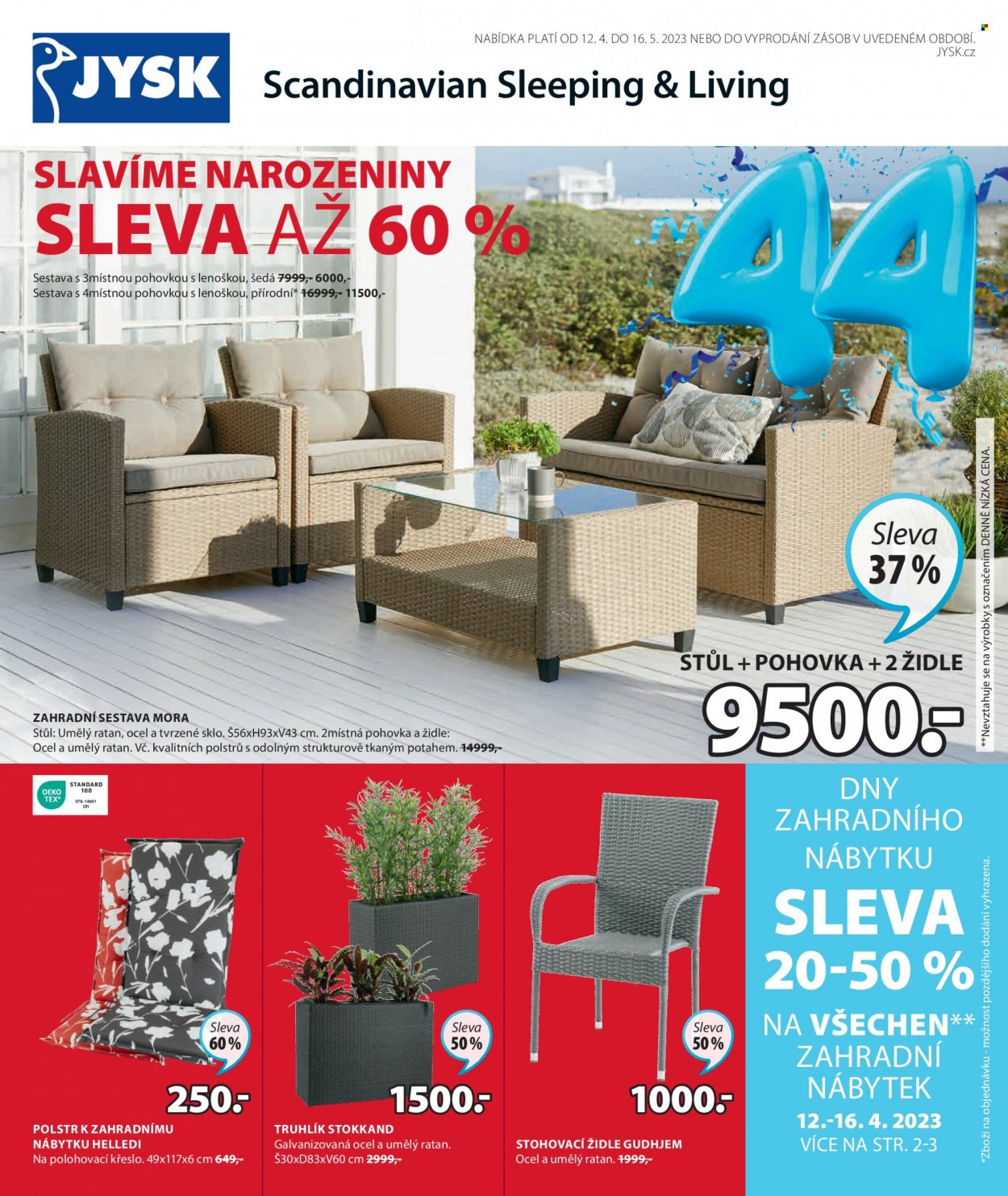 Leták JYSK - 12.4.2023 - 16.5.2023. Strana 1