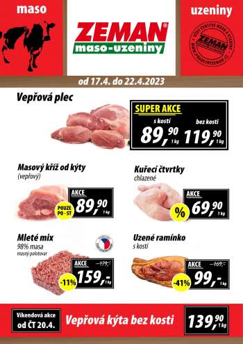 Leták ZEMAN maso-uzeniny - 17.4.2023 - 22.4.2023.