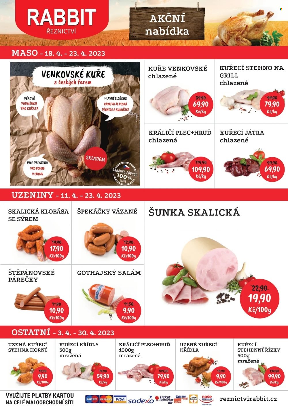 Leták RABBIT řeznictví - 18.4.2023 - 23.4.2023. Strana 1