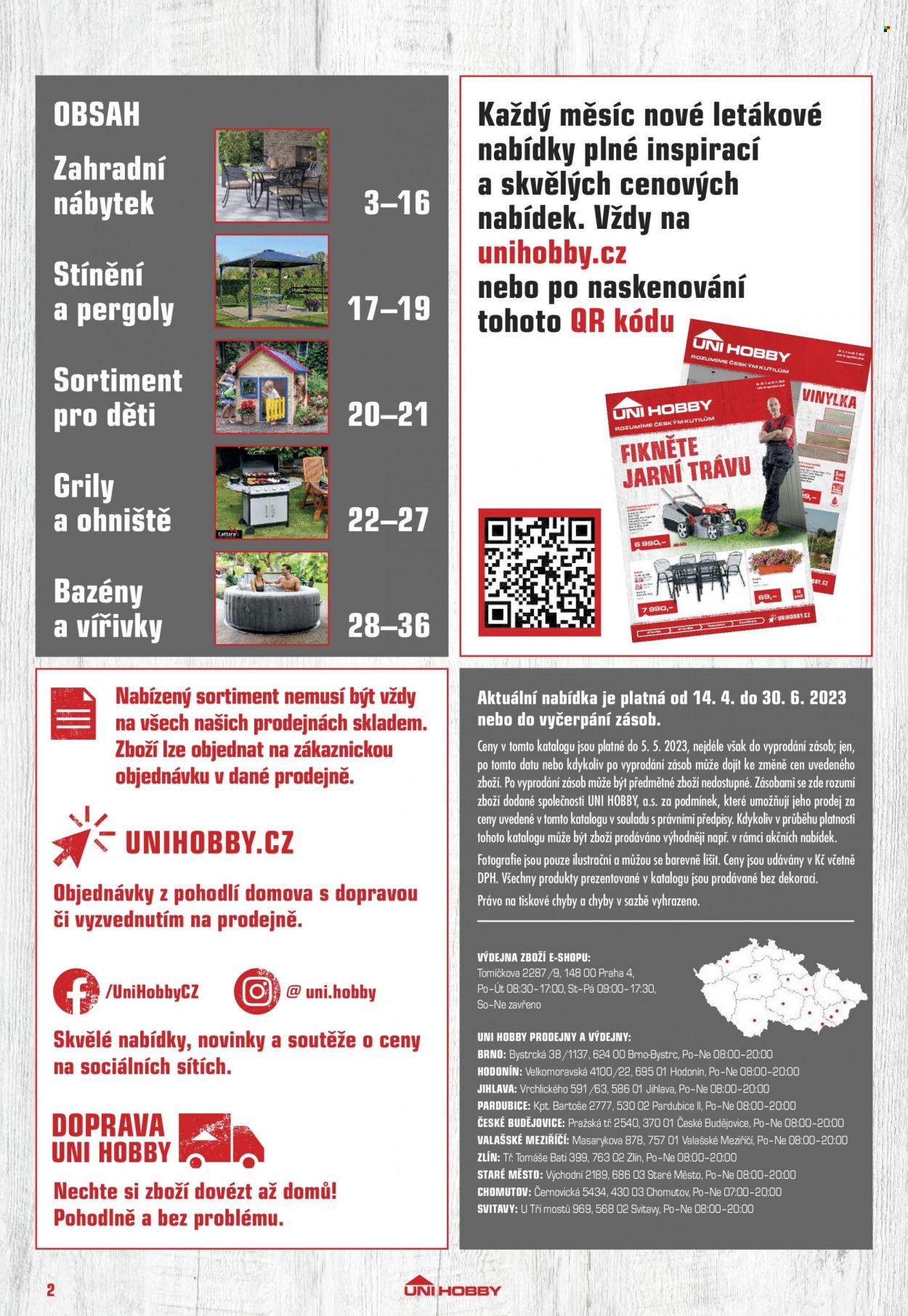 Leták UNI HOBBY - 14.4.2023 - 30.6.2023. Strana 2