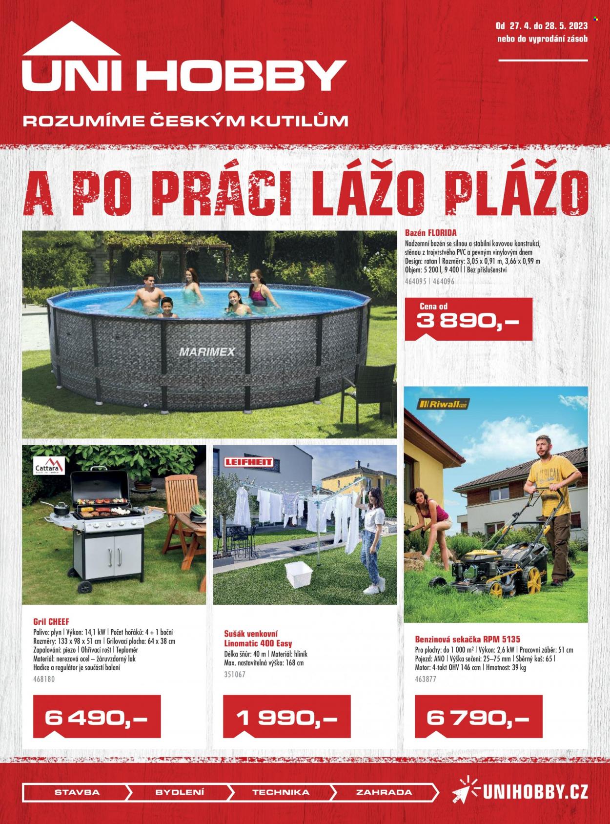 Leták UNI HOBBY - 27.4.2023 - 28.5.2023. Strana 1