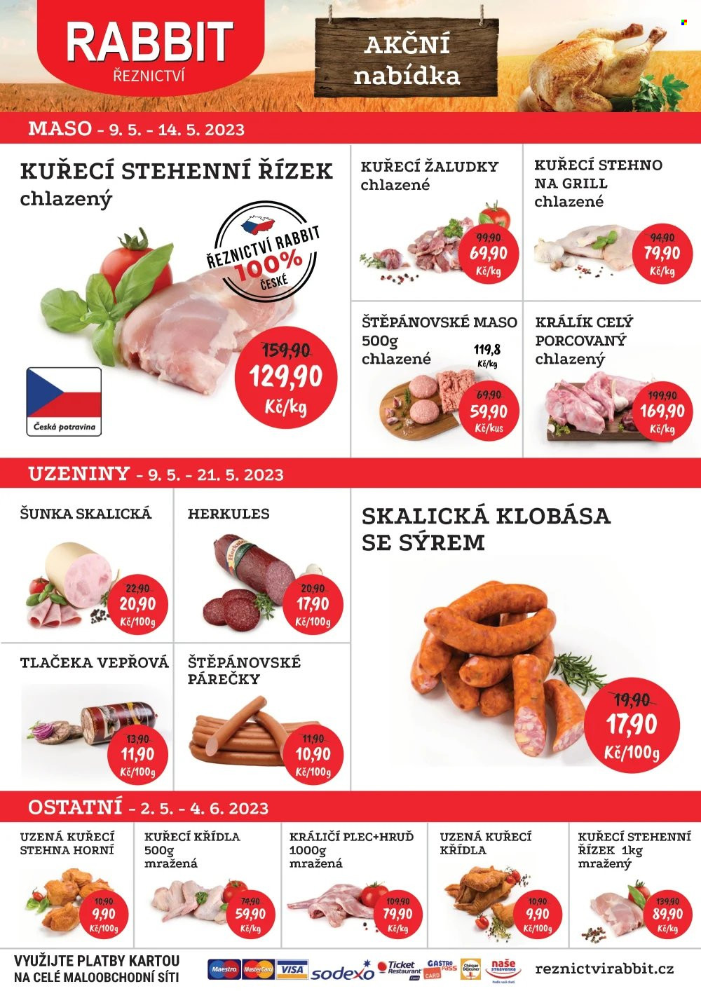 Leták RABBIT řeznictví - 9.5.2023 - 14.5.2023. Strana 1