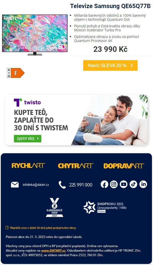 Leták DATART - 17.5.2023 - 21.5.2023. Strana 2