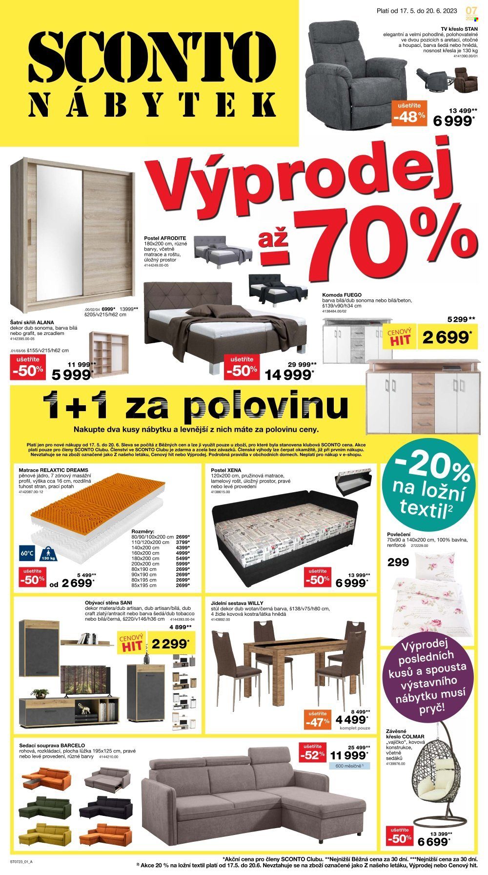 Leták SCONTO NÁBYTEK - 17.5.2023 - 20.6.2023. Strana 1