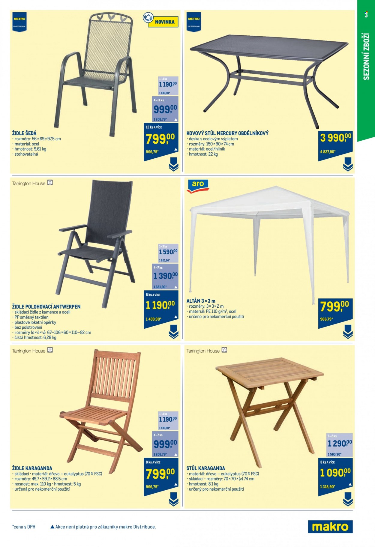 thumbnail - Leták MAKRO - 24.5.2023 - 6.6.2023 - Produkty v akci - stůl, židle, skládací židle, polohovací křeslo, skládací stolek, zahradní nábytek, zahradní stůl, zahradní altán. Strana 3.