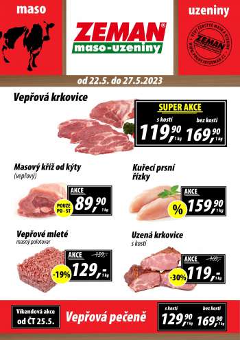 Leták ZEMAN maso-uzeniny - 22.5.2023 - 27.5.2023.