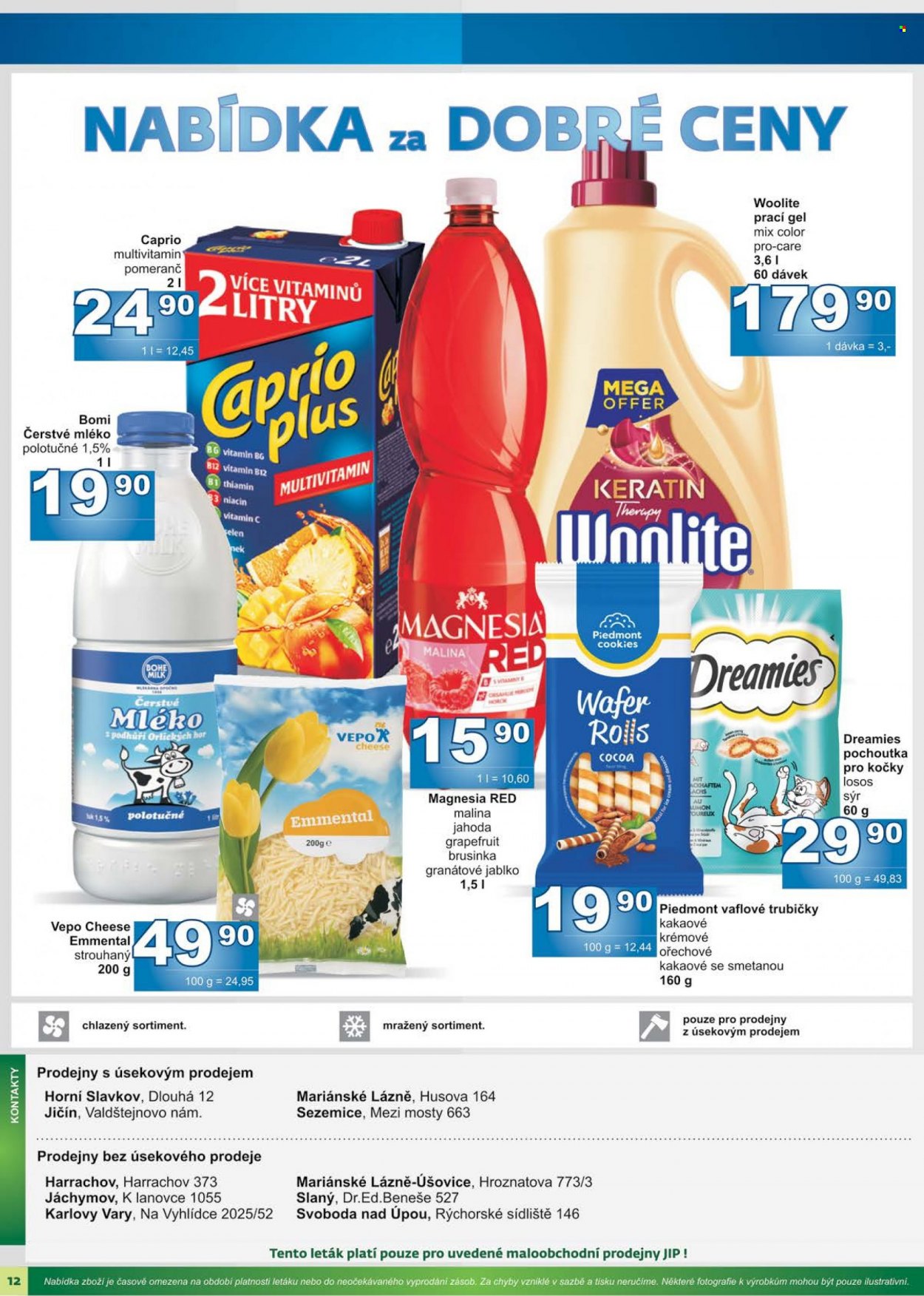 Leták JIP - 24.5.2023 - 4.6.2023 - Produkty v akci - meloun, pomeranče, kuřecí čtvrtky, kuřecí maso, vepřový bok, klobása, papriková klobása, Hamé, Madeta, Madeland, Kunín, uzený sýr, plátkový sýr, sýr, smetana, smetana na vaření, oplatky, Tatranky, mouka hladká, mouka polohrubá, mouka pšeničná, mouka, kyselé okurky, minerální voda, Poděbradka, ochucená minerální voda, světlé pivo, Budějovický Budvar, pivo, alkohol. Strana 1.