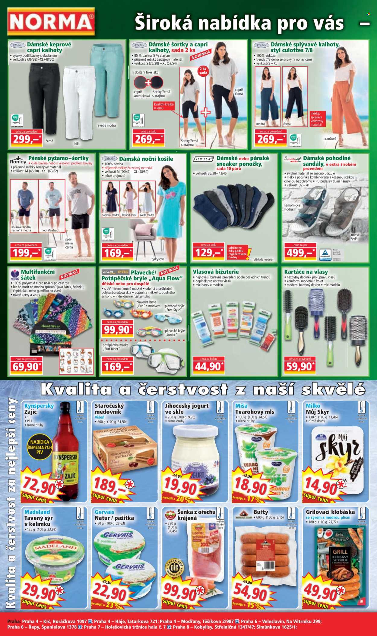 Leták Norma - 29.5.2023 - 4.6.2023 - Produkty v akci - játra, kuřecí játra, tuňák, šunka, klobása, šunka od kosti, šunka nejvyšší jakosti, Prantl, hermelín, Zott, Kunín, sýr s plísní, sýr, mléčná krupice, Monte, mléčný dezert, smetanový dezert, olej, slunečnicový olej, pistácie, ořechy, pražené pistácie, solené pistácie, alkohol, bílé víno, červené víno, Ryzlink vlašský, Ryzlink rýnský, růžové víno, víno, Frankovka, Rulandské bílé, Zweigeltrebe, Cabernet Moravia, Vinselekt Michlovský, vodka, rum, Captain Morgan, o.b., Whiskas, kapsičky pro kočky, krmivo pro kočky, krmivo, paštika pro kočky. Strana 1.