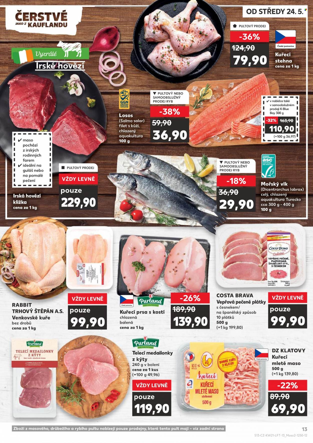 Leták Kaufland - 24.5.2023 - 30.5.2023 - Produkty v akci - eidam, polotvrdý sýr, sýr, banány, Bivoj, šunka, šunka nejvyšší jakosti, vepřová panenka, čokoládová tyčinka, Kinder, mléko, plnotučné mléko, trvanlivé mléko, káva, Segafredo, zrnková káva, alkohol, Nicolaus, vodka. Strana 1.