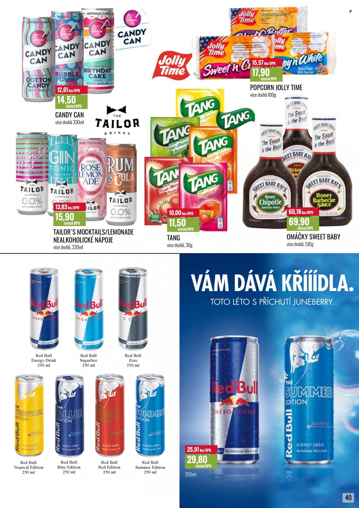 thumbnail - Leták Ratio - 1.6.2023 - 30.6.2023 - Produkty v akci - popcorn, slaný snack, barbecue omáčka, energetický nápoj, Red Bull, instantní nápoj, rum. Strana 41.