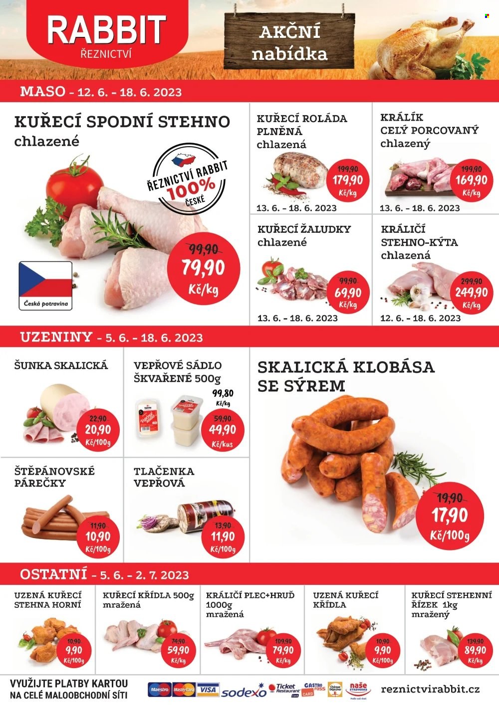 Leták RABBIT řeznictví - 12.6.2023 - 18.6.2023. Strana 1