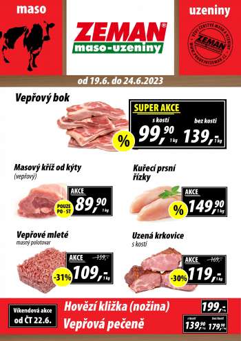 Leták ZEMAN maso-uzeniny - 19.6.2023 - 24.6.2023.