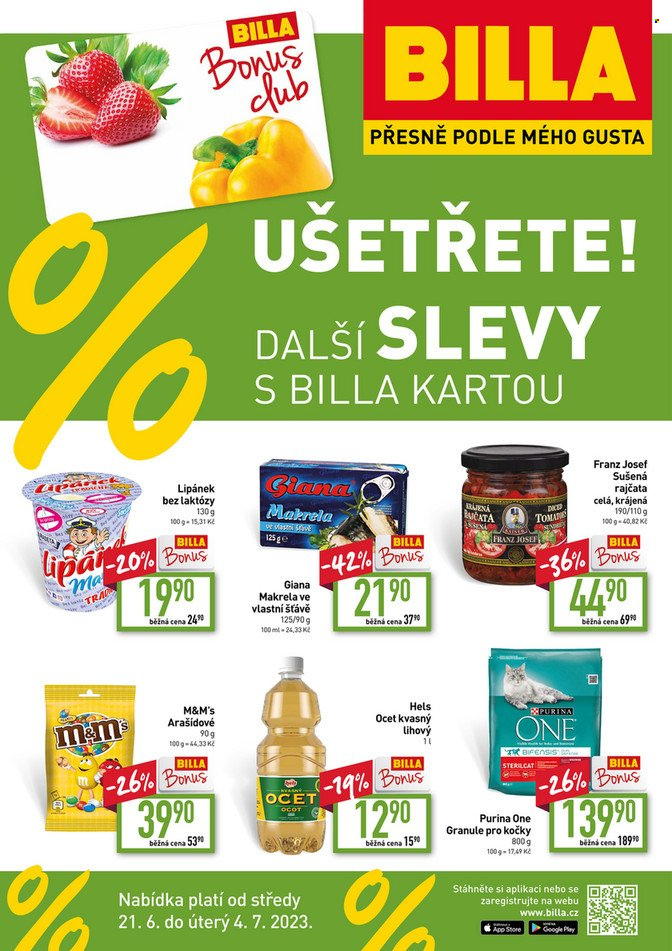Leták BILLA - 21.6.2023 - 4.7.2023. Strana 1