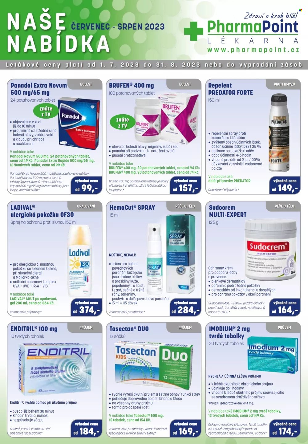 Leták PharmaPoint - 1.7.2023 - 31.8.2023. Strana 1