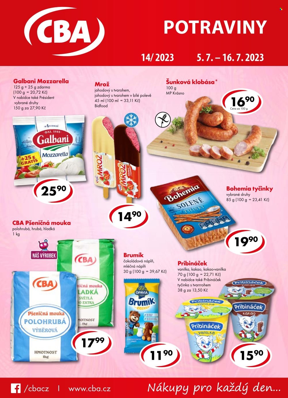 Leták CBA potraviny - 5.7.2023 - 16.7.2023. Strana 1