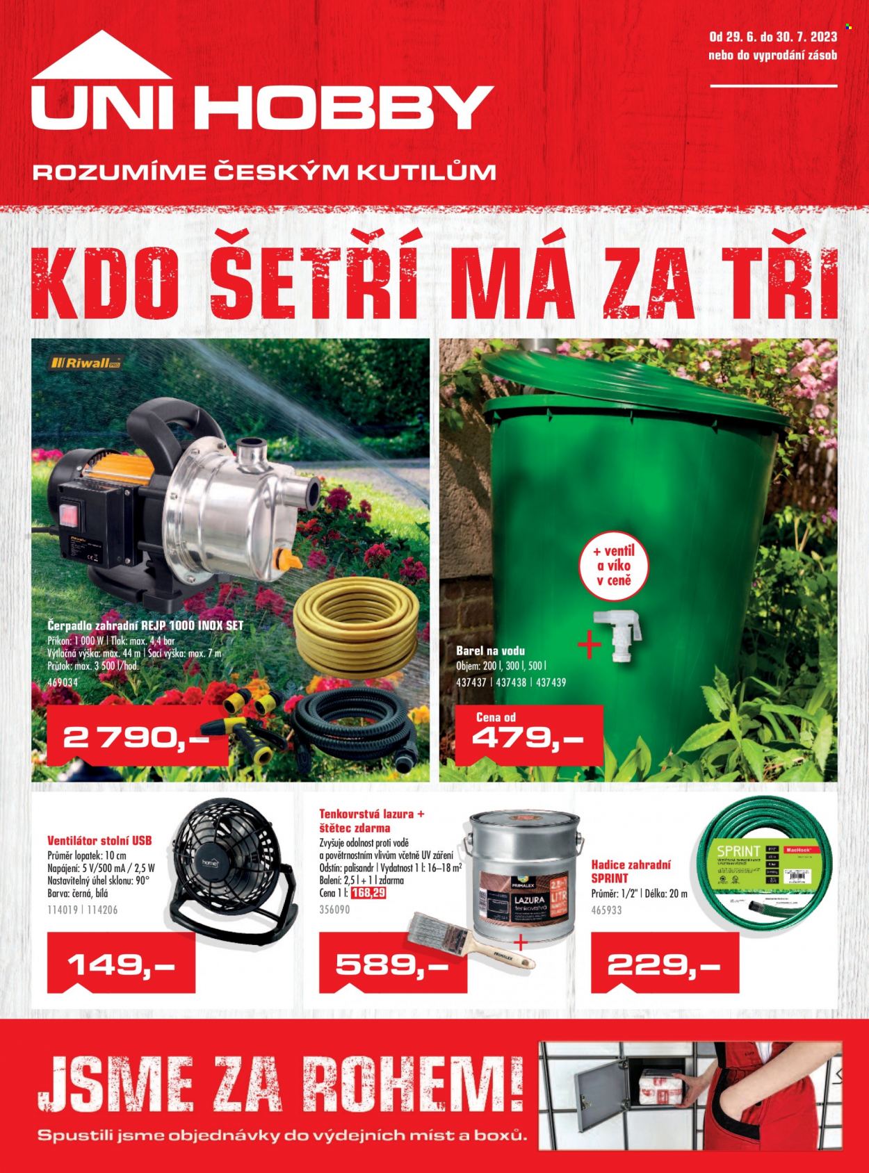 Leták UNI HOBBY - 29.6.2023 - 30.7.2023. Strana 1