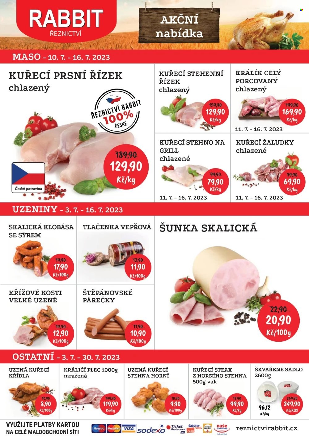 Leták RABBIT řeznictví - 10.7.2023 - 16.7.2023. Strana 1