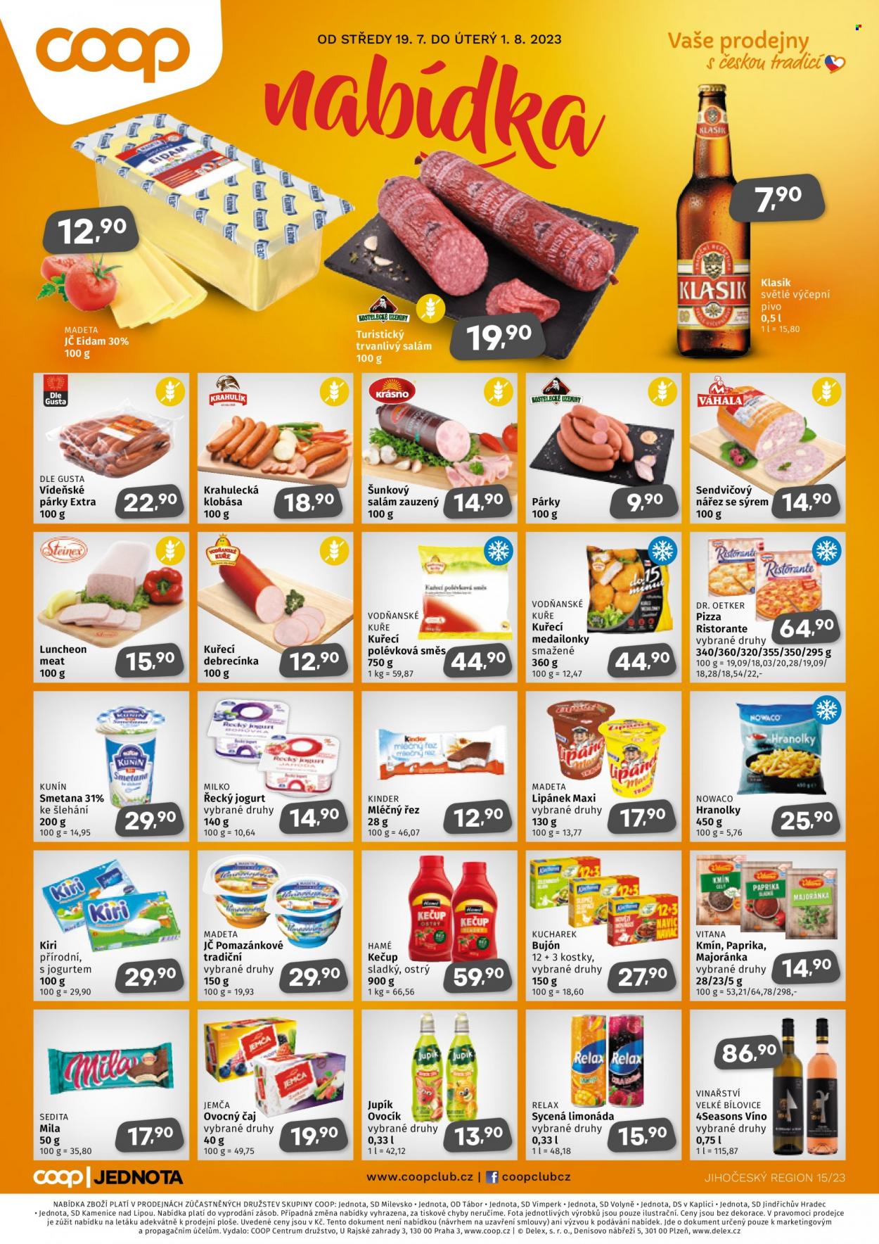 Leták coop JEDNOTA - 19.7.2023 - 1.8.2023. Strana 1