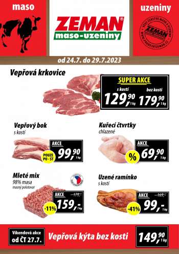Leták ZEMAN maso-uzeniny - 24.7.2023 - 29.7.2023.