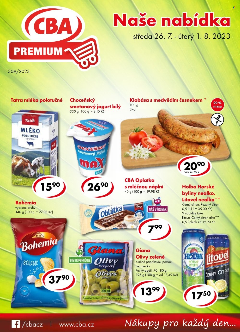 Leták CBA Premium - 26.7.2023 - 1.8.2023. Strana 1