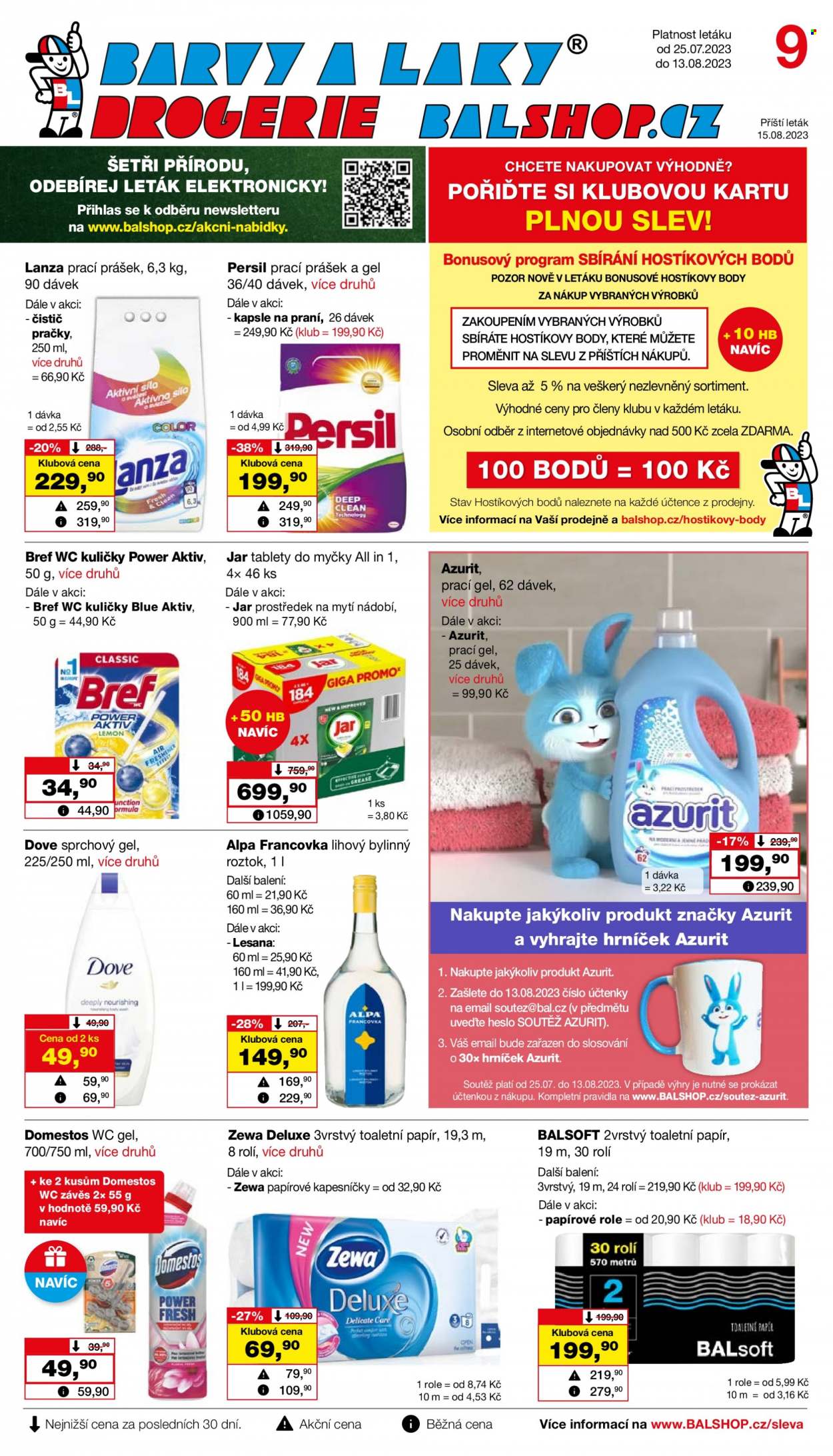 Leták Barvy a laky drogerie - 25.7.2023 - 13.8.2023. Strana 1