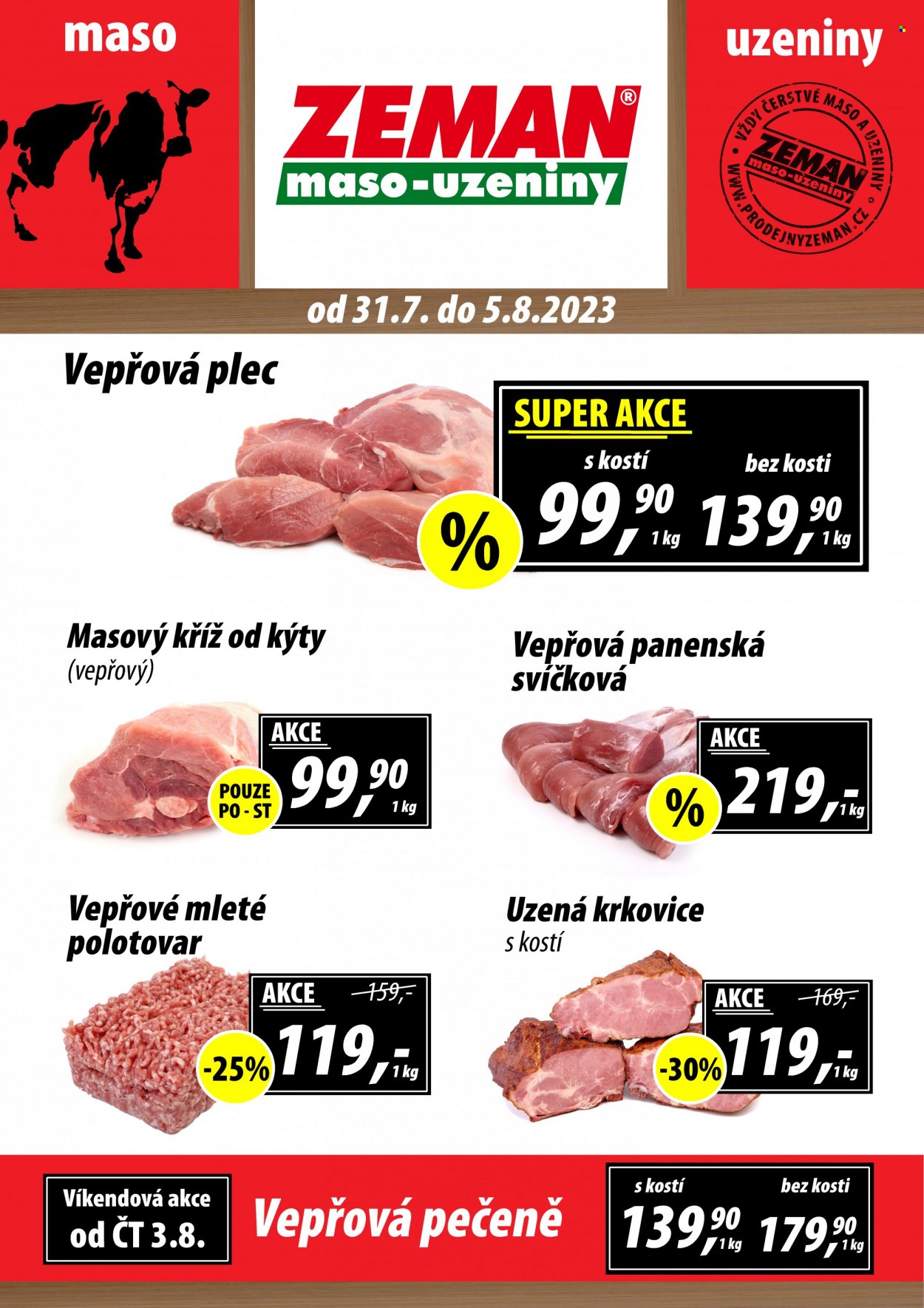 Leták ZEMAN maso-uzeniny. Strana 1