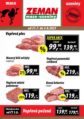Leták ZEMAN maso-uzeniny - 31.7.2023 - 5.8.2023.