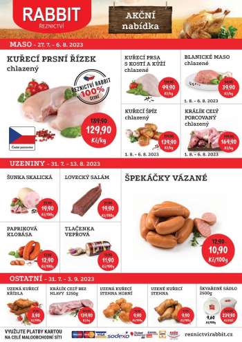 Leták RABBIT řeznictví - 27.7.2023 - 6.8.2023.