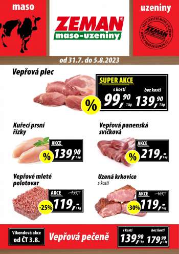 Leták ZEMAN maso-uzeniny - 31.7.2023 - 5.8.2023.