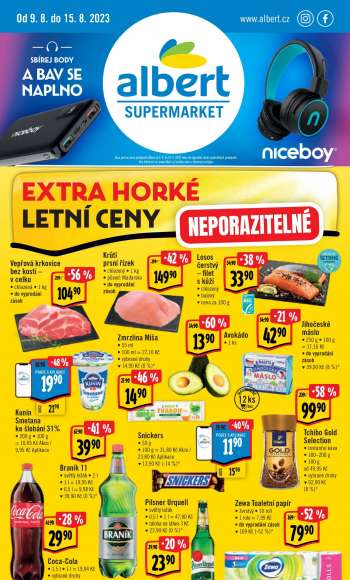 Leták Albert Supermarket - 8.8.2023 - 9.8.2023.