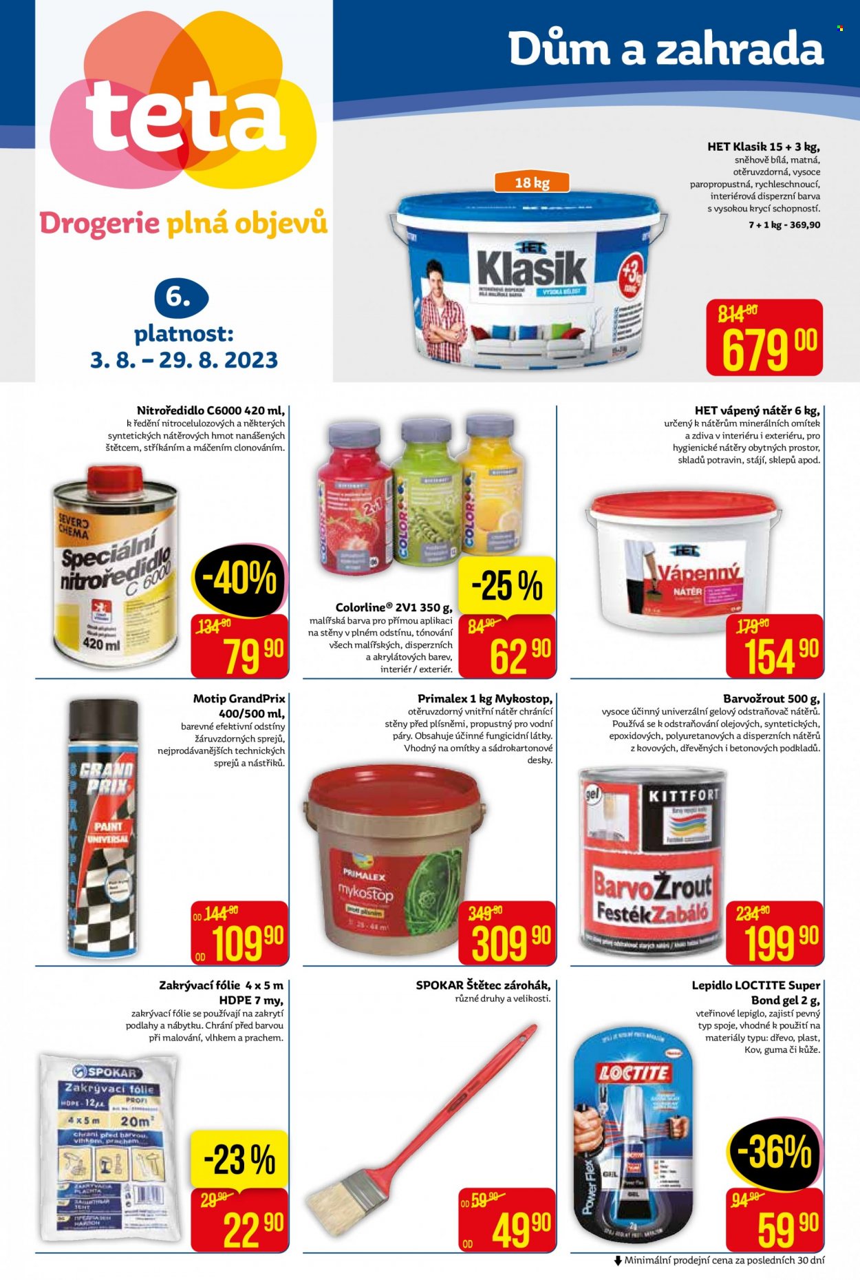 Leták Teta drogerie - 3.8.2023 - 29.8.2023. Strana 1
