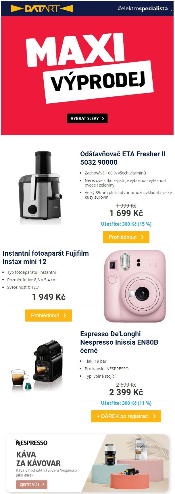 Leták DATART - 8.8.2023 - 13.8.2023. Strana 1
