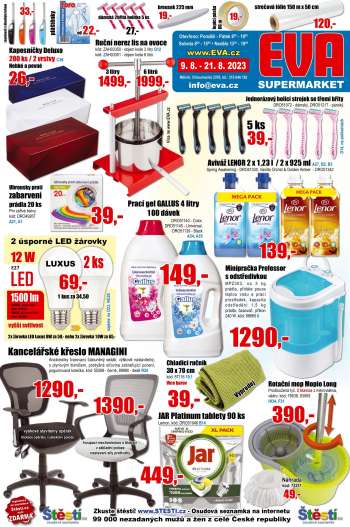 Leták EVA supermarket - 9.8.2023 - 21.8.2023.