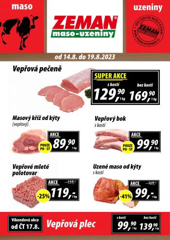 Leták ZEMAN maso-uzeniny - 14.8.2023 - 19.8.2023.