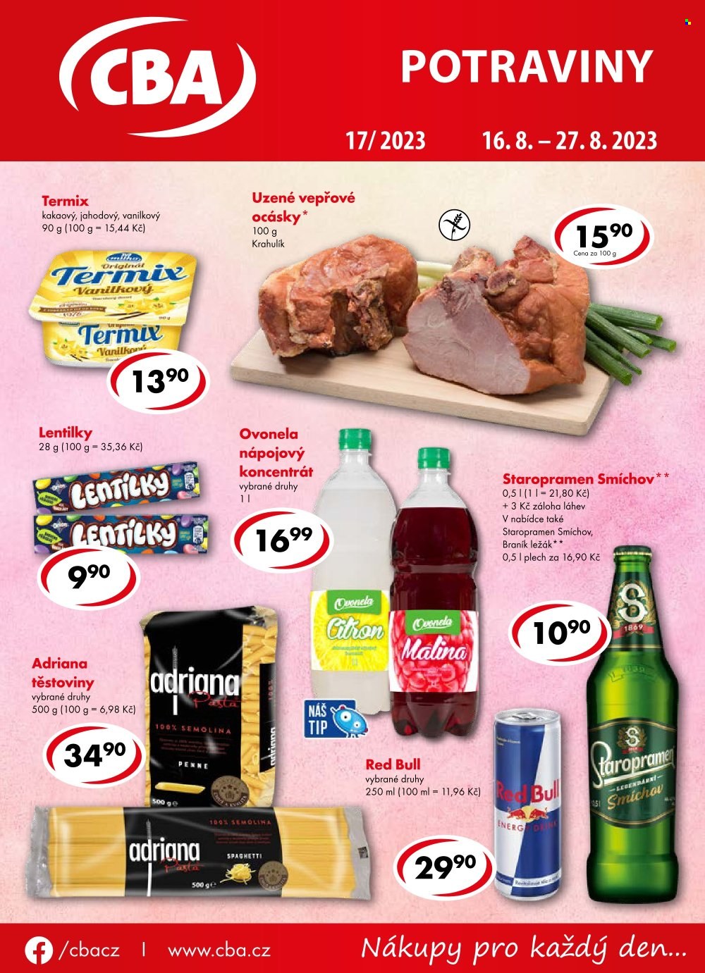 Leták CBA potraviny - 16.8.2023 - 27.8.2023. Strana 1