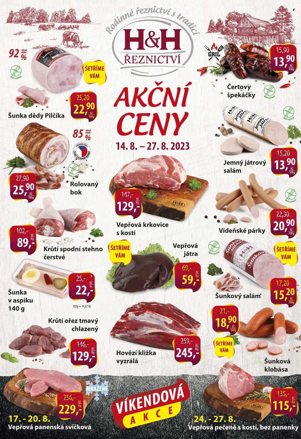 Leták Řeznictví H&H - 14.8.2023 - 27.8.2023. Strana 3