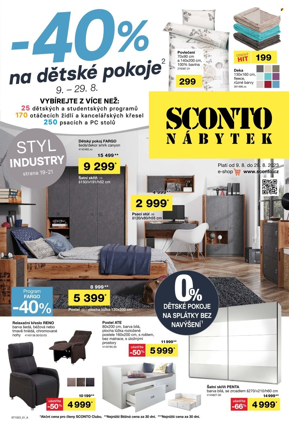 Leták SCONTO NÁBYTEK - 9.8.2023 - 29.8.2023. Strana 1