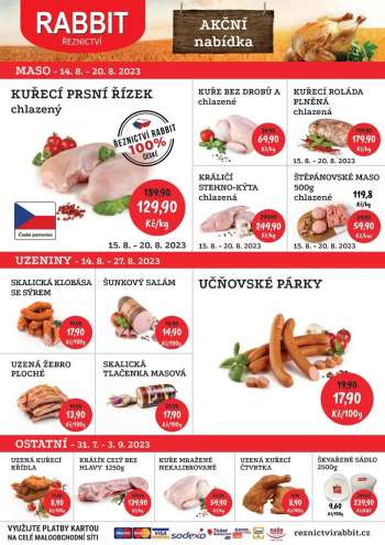Leták RABBIT řeznictví - 14.8.2023 - 20.8.2023.