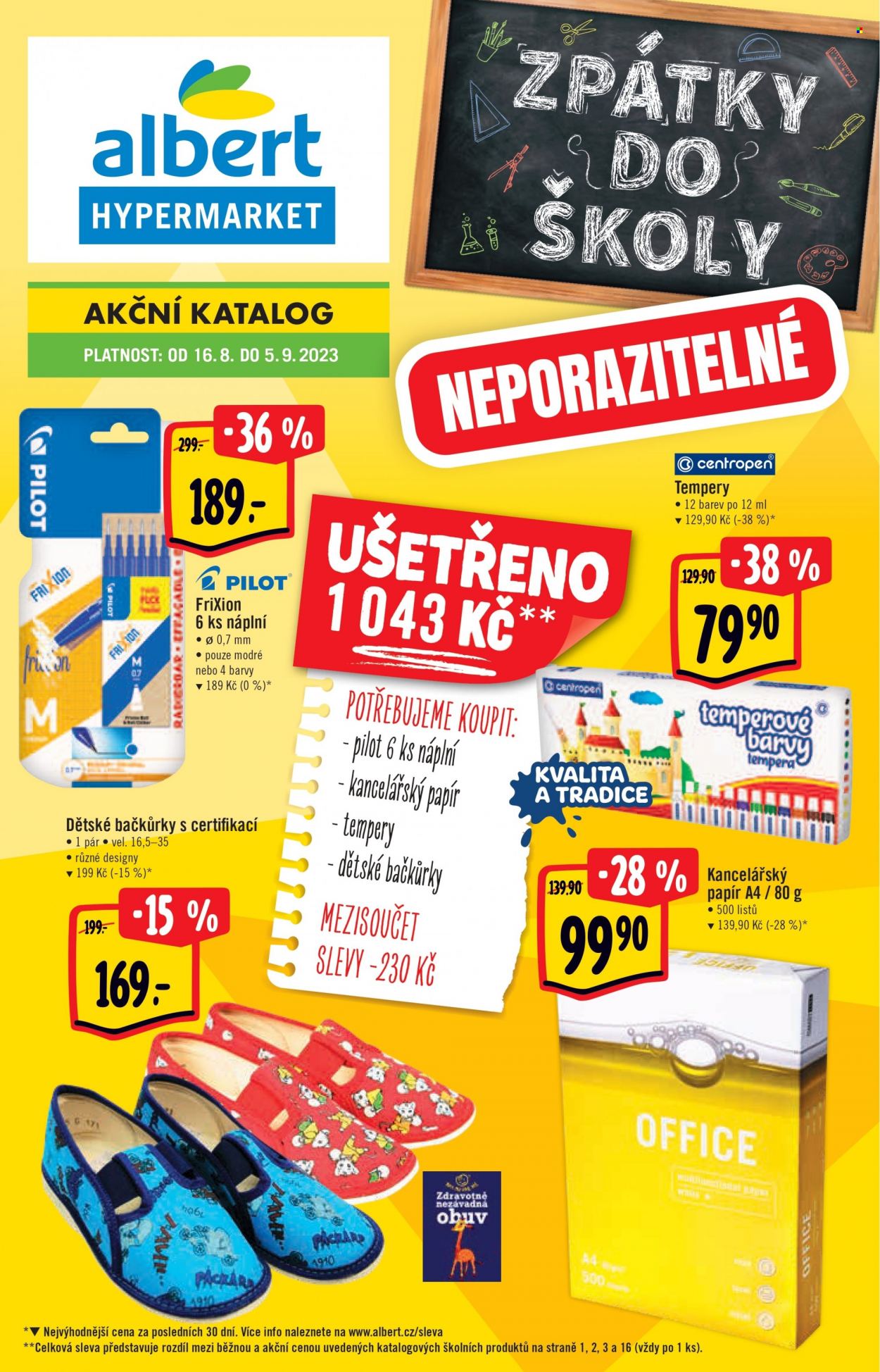 Leták Albert Hypermarket - 16.8.2023 - 5.9.2023. Strana 1