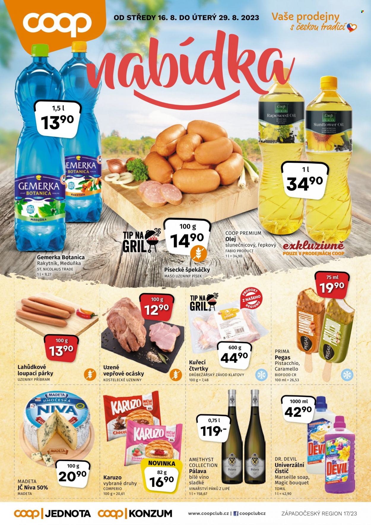 Leták coop JEDNOTA - 16.8.2023 - 29.8.2023. Strana 1