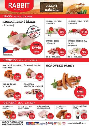 Leták RABBIT řeznictví - 21.8.2023 - 27.8.2023.