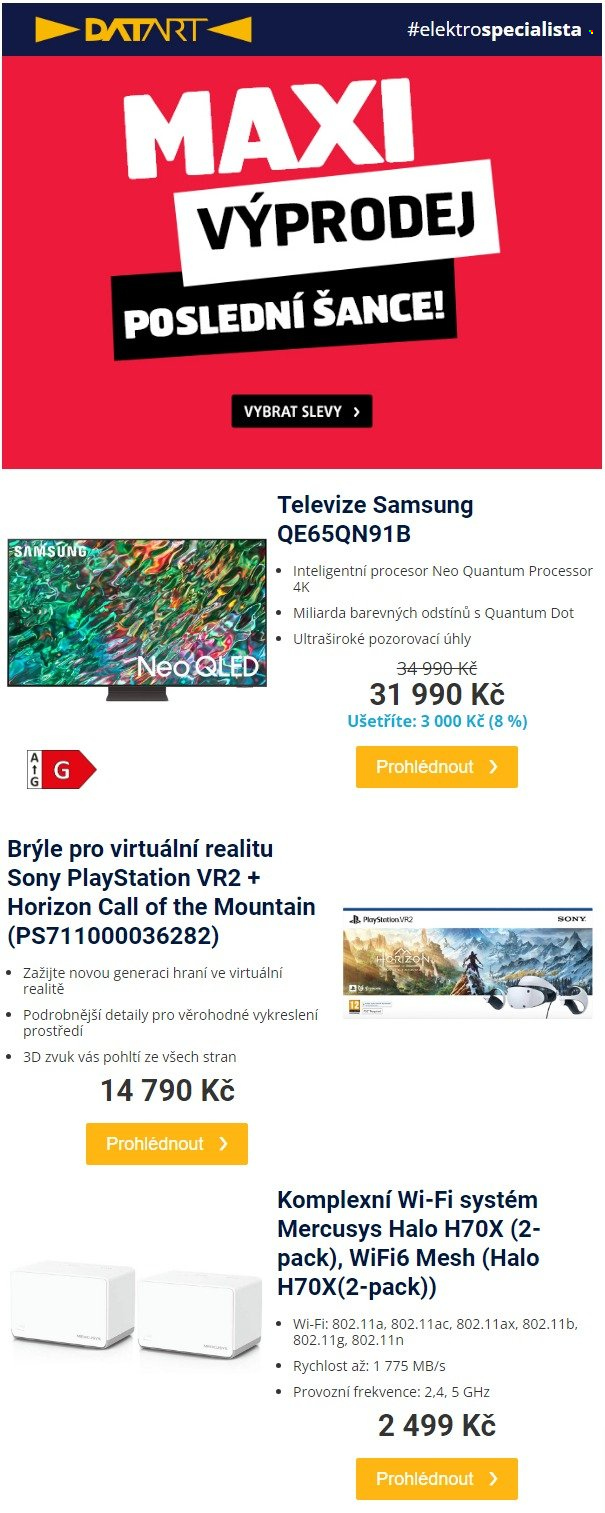 Leták DATART - 22.8.2023 - 27.8.2023. Strana 1