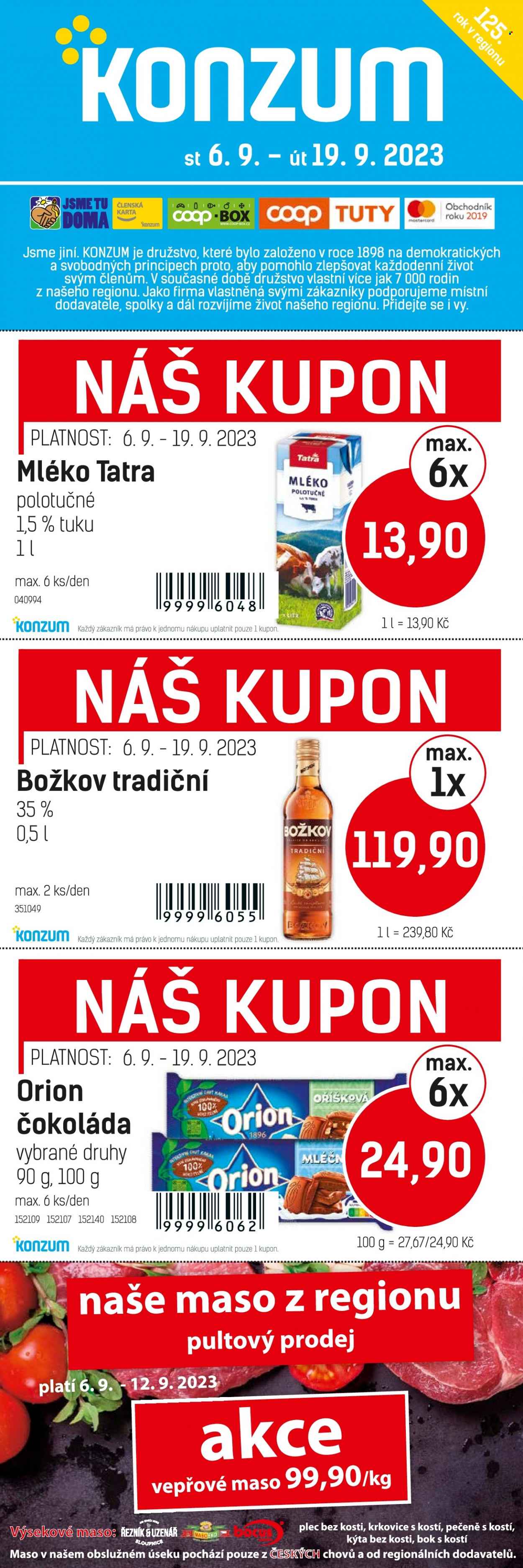 Leták Konzum - 6.9.2023 - 19.9.2023. Strana 1